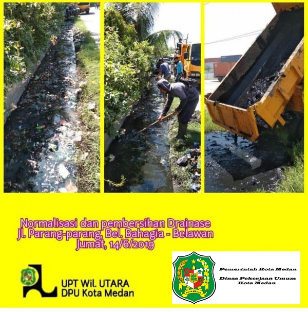 Normalisasi Drainase  dan pembersihan Drainase Jl. Parang - Parang  Kel. Bahagia Kec. Medan Belawan